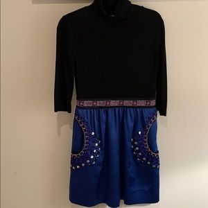 Phoebe Couture Dress w/ Blue accent bottom